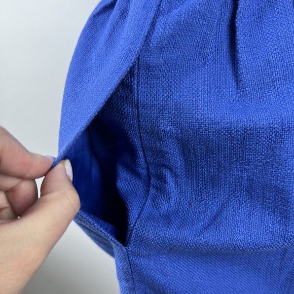 J.Crew Sleeveless Blue Textured Sheath Flare Tank Dress Womens Size 10 - Picture 5 of 7